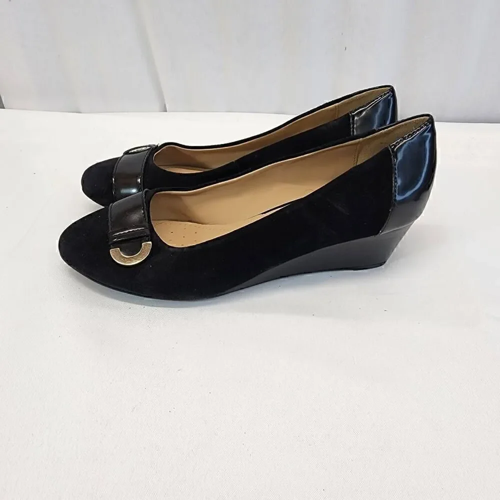Geox Floralie Women Black Pump Soft Leather Size 37 (6.5)